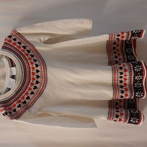 Koala Kids Infant Girls Heart Fair Isle Sweater Dress. Size 12 Mos